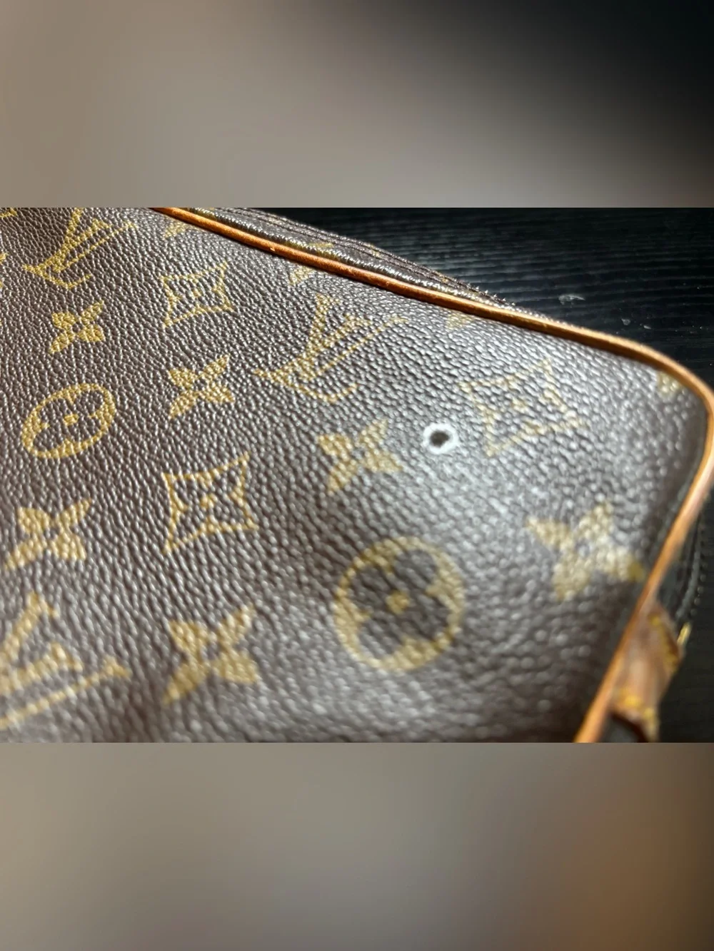 Auth Louis Vuitton Marly Dragonne GM Monogram Canvas Clutch Wristlet Bag Vintage